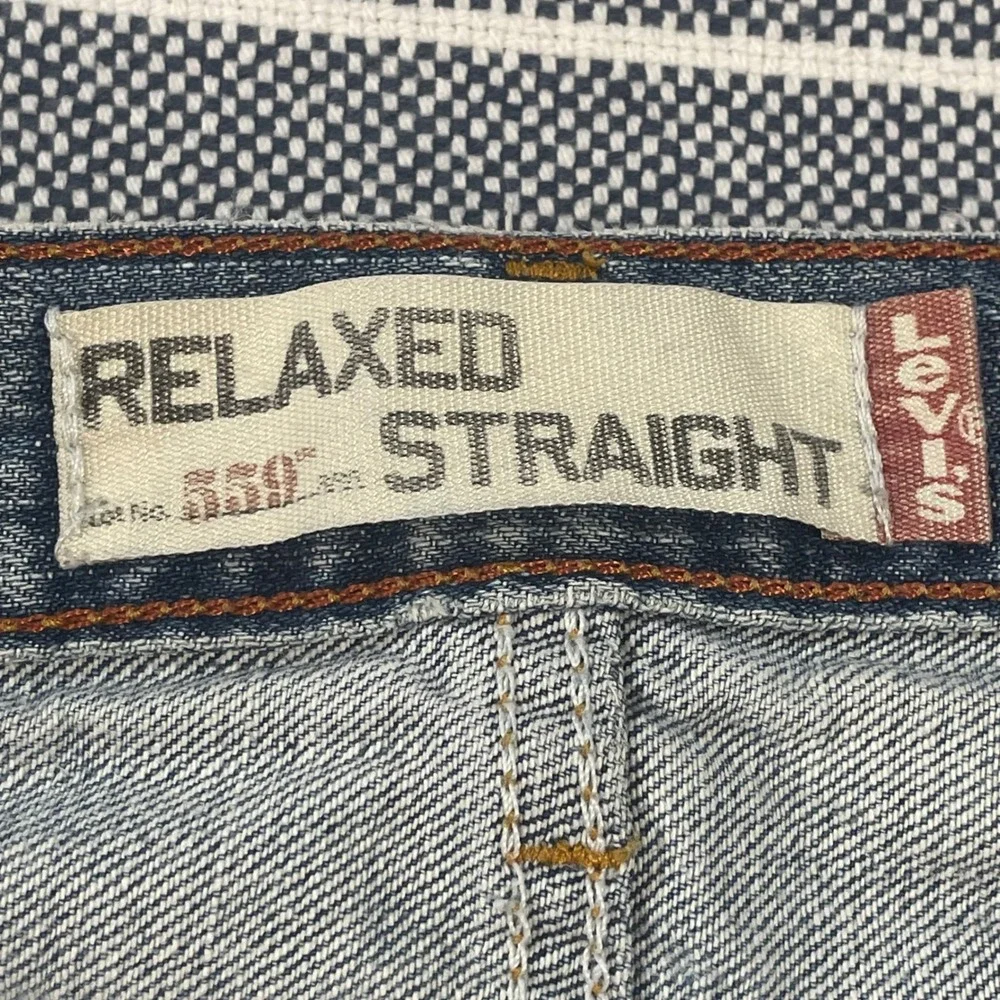 Levis 559 Relaxed Straight Jeans Distressed Mens 36x34 (Fit 36x33)Blue Y2K